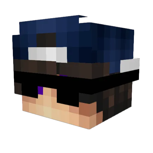 F1ngPlayer Minecraft avatar head, 3D render