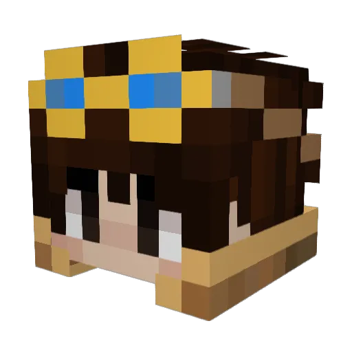 F1opzz_ Minecraft avatar head, 3D render