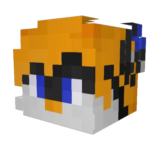 F1uffWuff Minecraft avatar head, 3D render