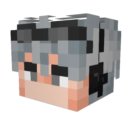 F1zzen Minecraft avatar head, 3D render