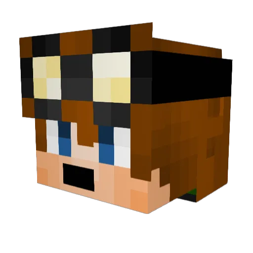 F33LIX Minecraft avatar head, 3D render