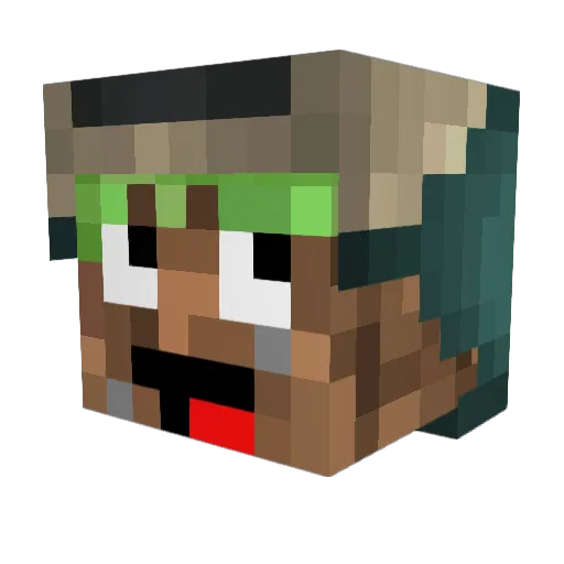 F3_ Minecraft avatar head, 3D render