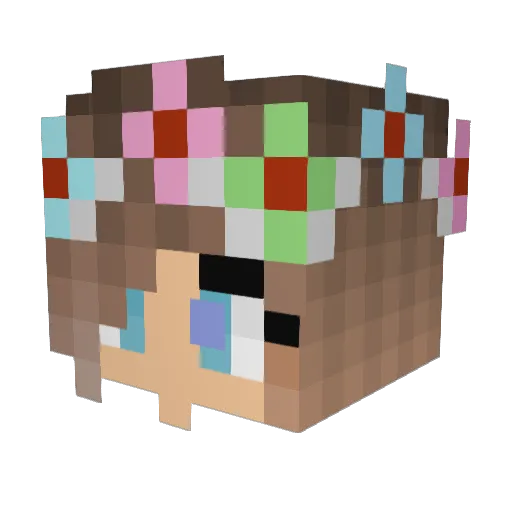 F3derica Minecraft avatar head, 3D render
