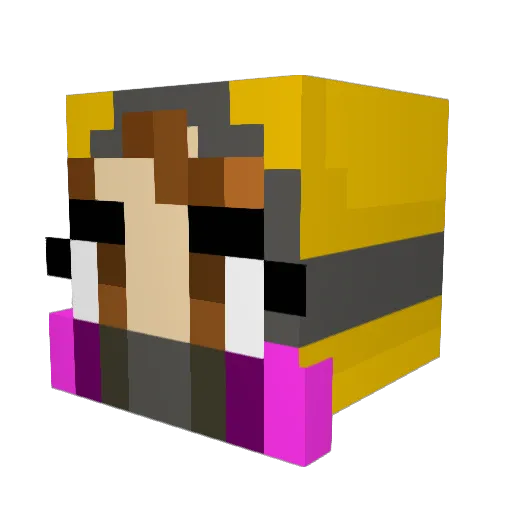 F4TGIRLS Minecraft avatar head, 3D render