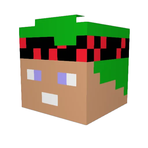 F4lly Minecraft avatar head, 3D render