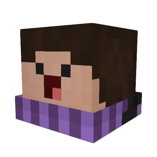 F4teeee Minecraft avatar head, 3D render