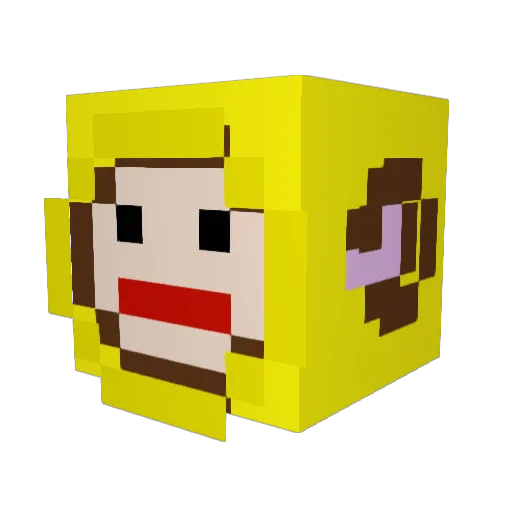 F70s Minecraft avatar head, 3D render
