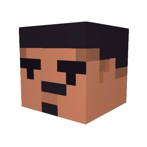F9sh Minecraft avatar head, 3D render