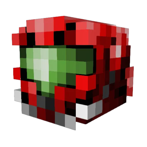 F Minecraft avatar head, 3D render