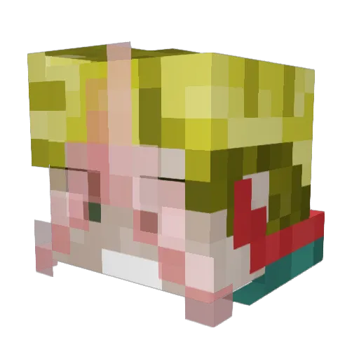 FABIOTO975 Minecraft avatar head, 3D render