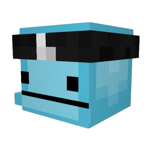 FABleu Minecraft avatar head, 3D render