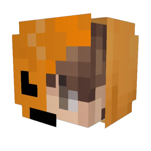 FADO_X082 Minecraft avatar head, 3D render