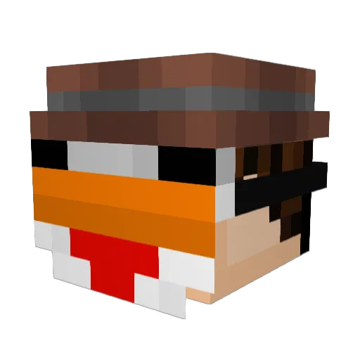 FADore Minecraft avatar head, 3D render