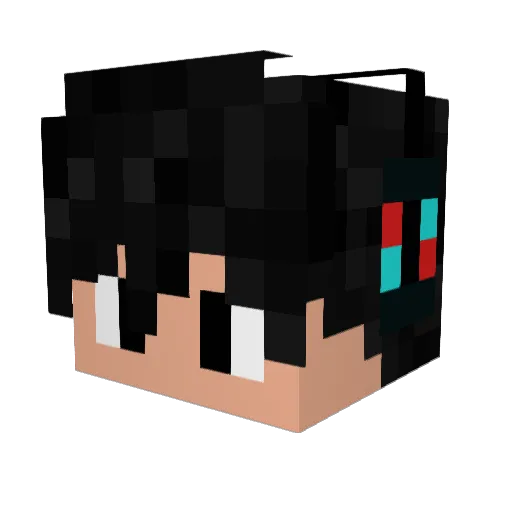 FAFA285_ Minecraft avatar head, 3D render