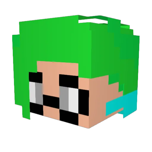 FAKE0331 Minecraft avatar head, 3D render