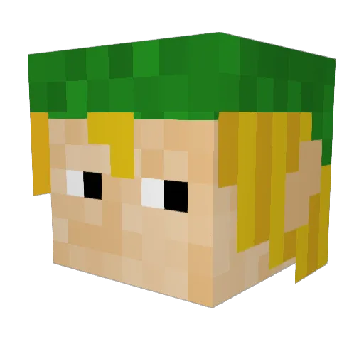 FAKOBG Minecraft avatar head, 3D render