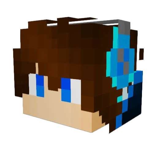 FANGJA Minecraft avatar head, 3D render