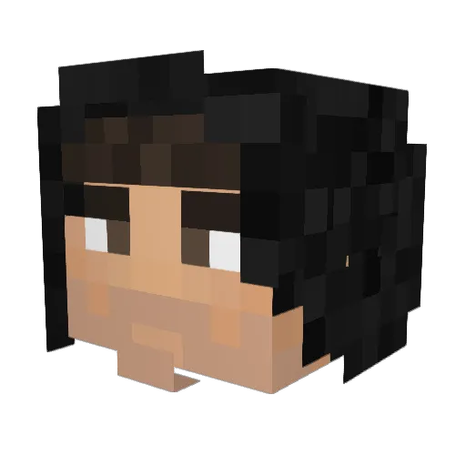 FAN_BRUKU Minecraft avatar head, 3D render