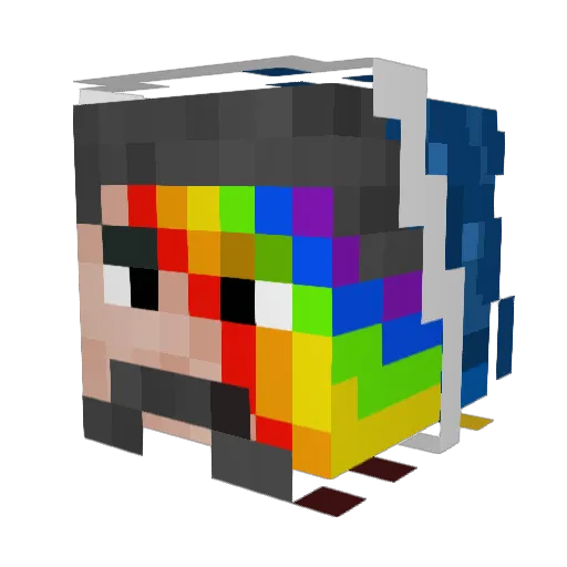 FASTERSTEAK Minecraft avatar head, 3D render