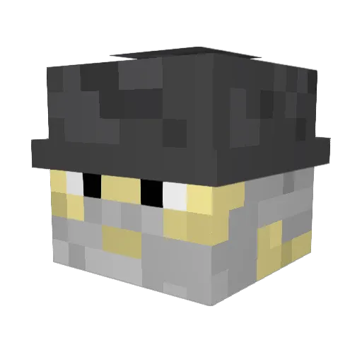 FATBACK Minecraft avatar head, 3D render