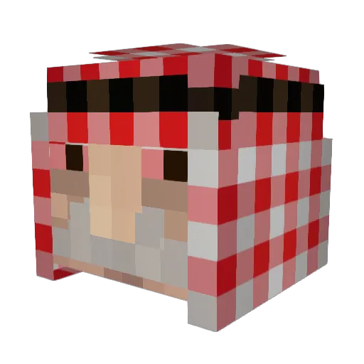 FATBBL Minecraft avatar head, 3D render