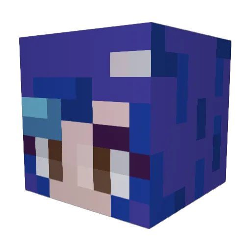 FBGM_dee Minecraft avatar head, 3D render
