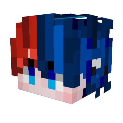FBI_France Minecraft avatar head, 3D render