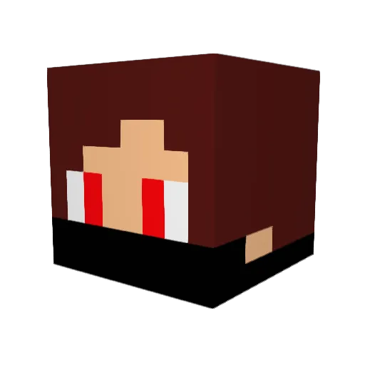 FBO2411 Minecraft avatar head, 3D render