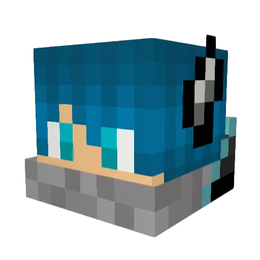 FBShadow Minecraft avatar head, 3D render