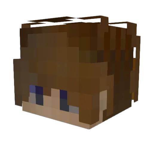 FBZS Minecraft avatar head, 3D render