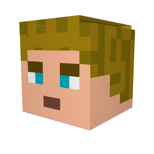 FCKEEN Minecraft avatar head, 3D render