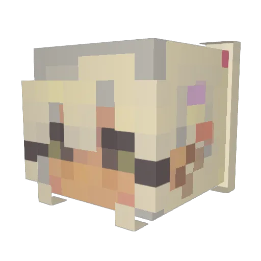 FELlNE Minecraft avatar head, 3D render