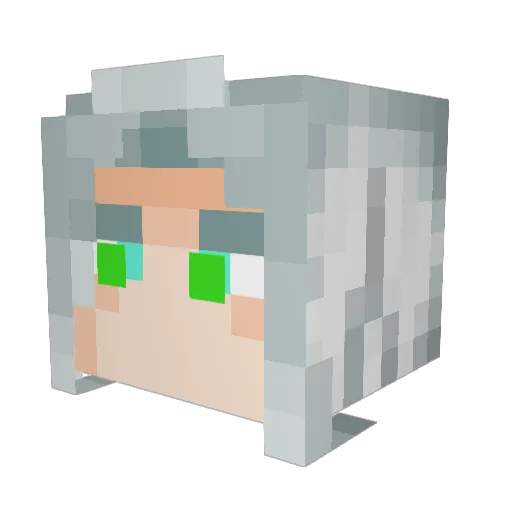 FF7Sephiroth Minecraft avatar head, 3D render