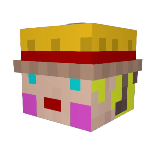 FF_GAMES_ Minecraft avatar head, 3D render