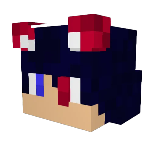 FFoxL87 Minecraft avatar head, 3D render