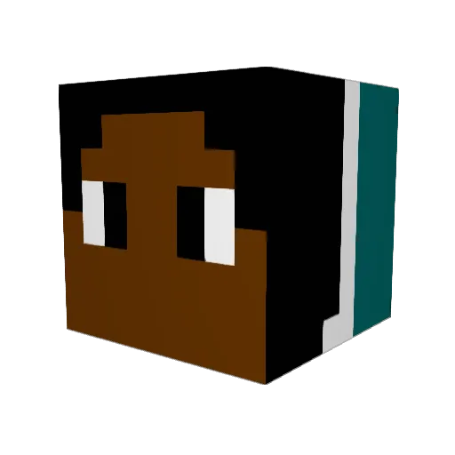 FIGLET Minecraft avatar head, 3D render