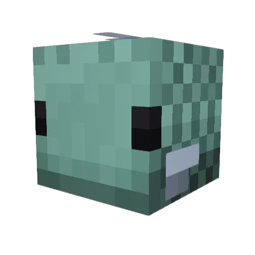 FIIIIIIIIIIIIISH Minecraft avatar head, 3D render