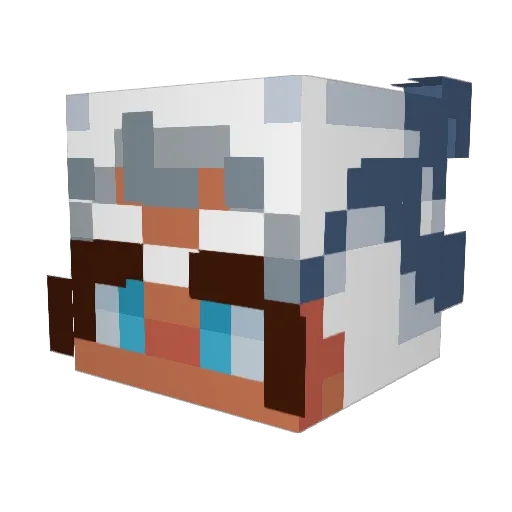 FIN_mimmux Minecraft avatar head, 3D render