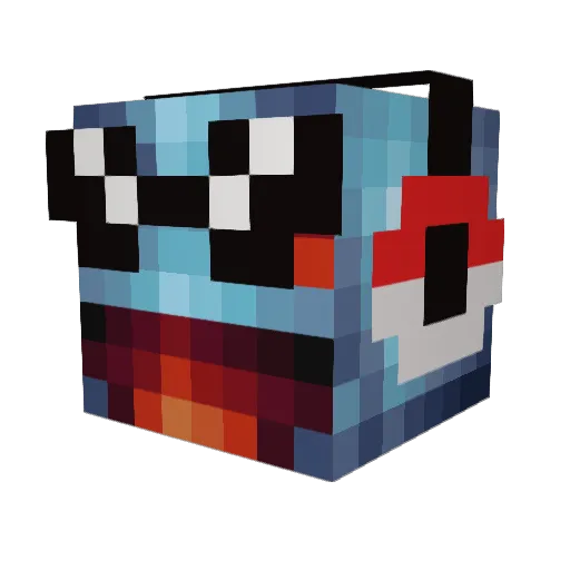 FIRE_5 Minecraft avatar head, 3D render
