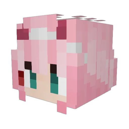 FISH_165 Minecraft avatar head, 3D render