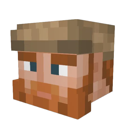 FLASH06800 Minecraft avatar head, 3D render