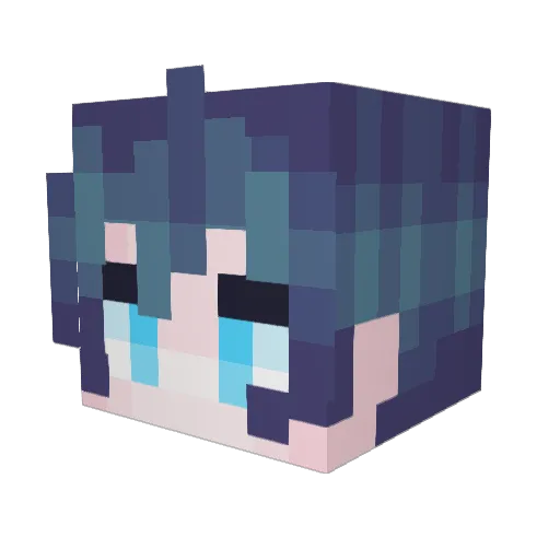 FLASH1NG Minecraft avatar head, 3D render