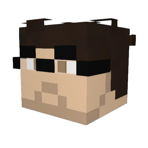 FLA_Oracle Minecraft avatar head, 3D render