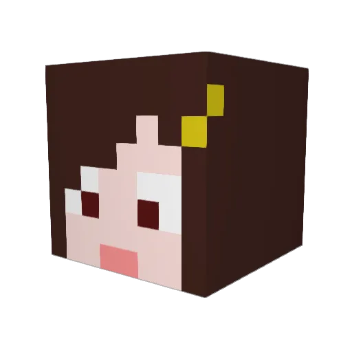 FLOS_LILY Minecraft avatar head, 3D render