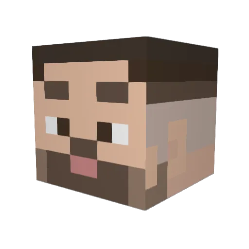 FLX_GODLY Minecraft avatar head, 3D render