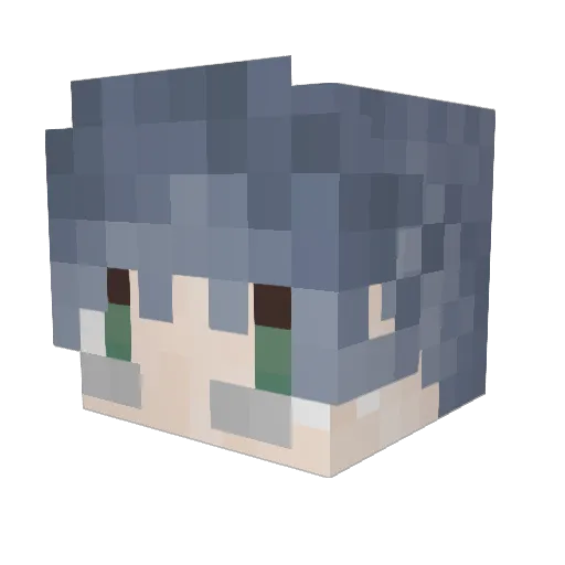 FL_LuoMeng Minecraft avatar head, 3D render