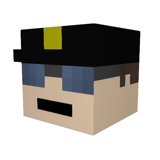 FM112_4 Minecraft avatar head, 3D render