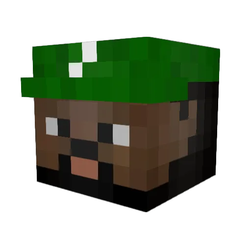 FN76535 Minecraft avatar head, 3D render