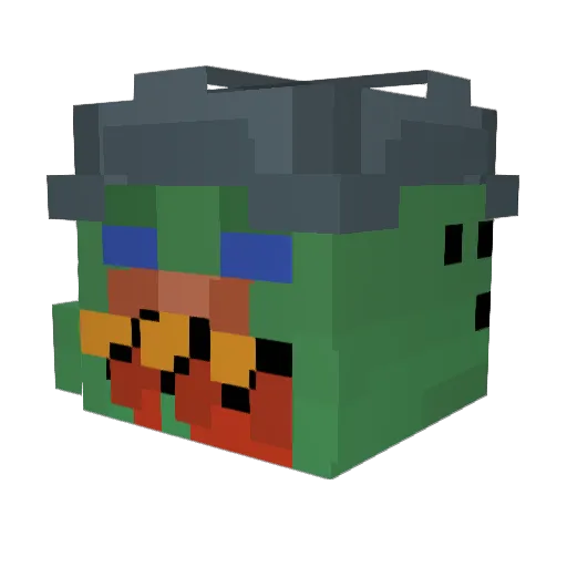 FN_frenchy Minecraft avatar head, 3D render