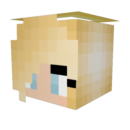 FOCUS_CLAP Minecraft avatar head, 3D render